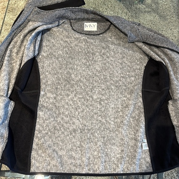 Marc NY Andrew Herringbone Jacket Women's XXL Grey Black Full Zip Fleece Pockets - Picture 5 of 10